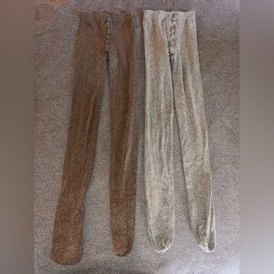 EUC women’s Calzedonia thick tights. Brown & Grey. Size 4